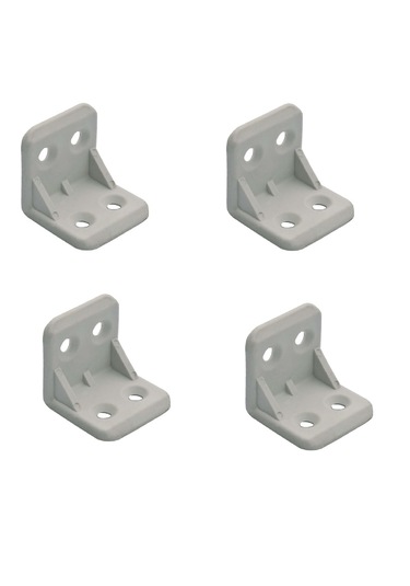 Mobilya Rafı Plastik L Köşe Bağlantı Gri 50 Adet