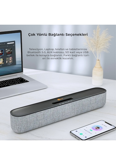 Lecoo DS108 Kablosuz Bluetooth 10W Soundbar Taşınabilir Stereo Hoparlör