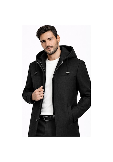 Classics Men Claassics Men Erkek Regular Fit Kaşe Kaban Ceket - 7530 Siyah