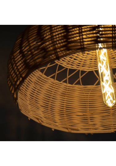 Zümrüt Cloud Doğal Bambu Rattan Sarkıt Avize 40 CM