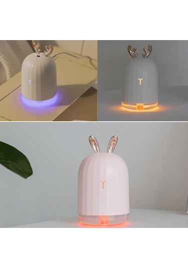 Cbtx 3life-318 2w Sevimli Tavşan Usb Mini Nemlendirici Difüzör Aroma Mist Nebulizatör, Ofis, Ev Yatak Odası İçin Led Gece Lambası İle, Kapasite: 220ml, Dc 5v