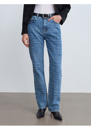 Dilvin 72095 %100 Pamuk Straight Jean-mavi Mavi