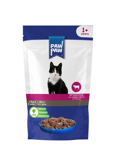 Paw Paw Pouch Sığır Etli Yetişkin Kedi Maması 85 G