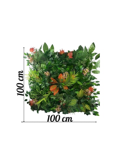 Yapay Çiçek Duvar Kaplama Yapay Duvar Çiçeği 1m2 100 100cm Panel Şimşir Yapay Çiçekli Duvar