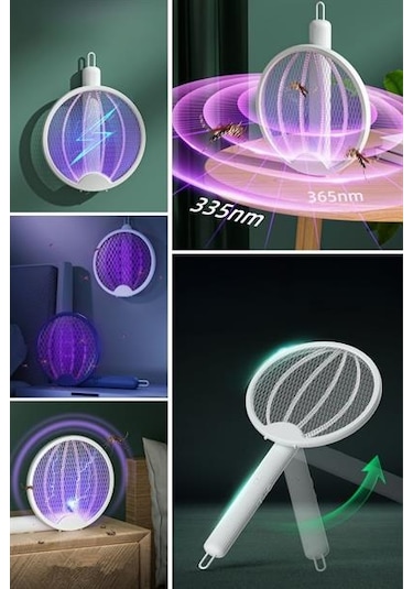 Asılabilen Ve Masaüstü Olabilen 2w Sinek Öldürücü Mor Işıklı Raket