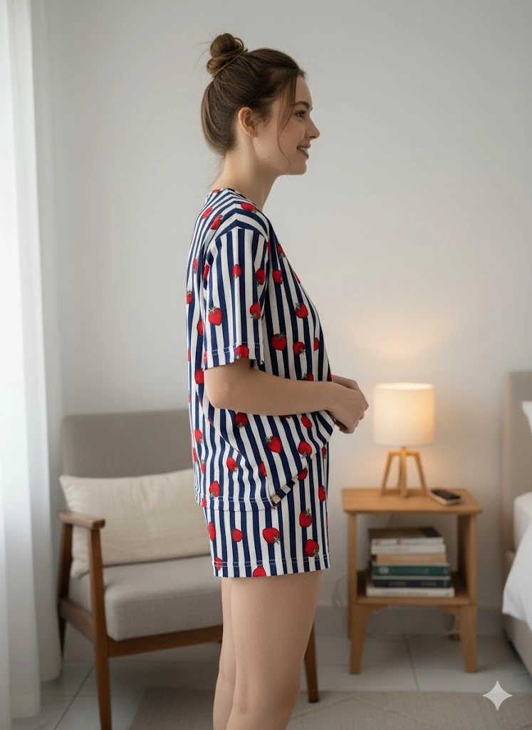 Kadın Şortlu Pijama Takım Beyaz