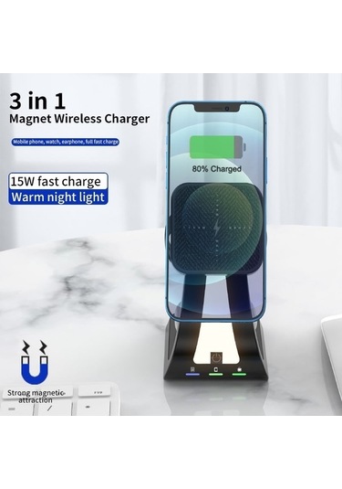 Tongxida 15w Hızlı Kablosuz Şarj Cihazı, Manyetik Telefon Standı, Çok Fonksiyonlu Şarj Aparatı, Sanbuyos Diğer