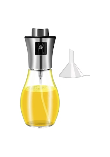 Hangfox Paslanmaz Çelik 200ml Yağ Püskürtme Şişesi - 2'li Set Fünye Hediyeli Çok Renkli