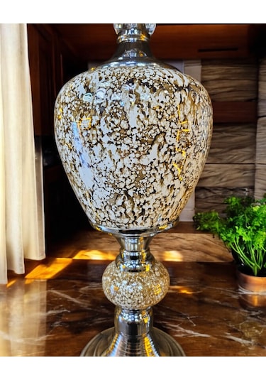 3'lü Dekoratif Prestij Dekoratif Vazo Set - Ekru Ekru