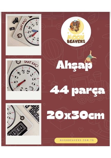 Saat Kaç Öğrenme Seti Zaman Kavramını Öğrenin - Miniklerimiz İçin Renkli Ahşap Oyuncak