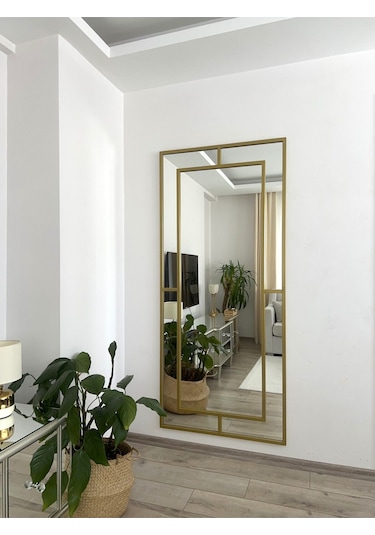 Effe Gold Metal Çerçeveli Yıldız 180x80 Cm Dekoratif Ayna