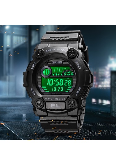 Xindoker Skmeı 1635 Kısa Beden Mavi Kamuflaj Çocuk Spor Saati - Saat, Hafta, Tarih, Alarm, Işıklandırma Ve 5atm Su Geçirmezlik Çok Renkli