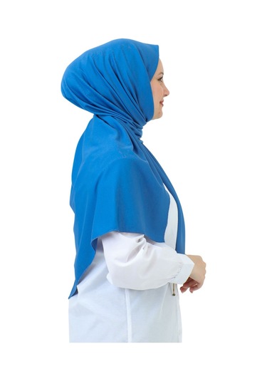 Şal Zarif Başörtüsü Eşarp Tesettür Giyim Uzun Abiyelik İndigo