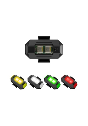 Youmex Motosiklet Led Şarjlı Flashing Arka Feneri - Elektrikli Araçlar İçin Uyarı Lambası, Dört Renkli Uçak Stili Aksesuar Tek Adet