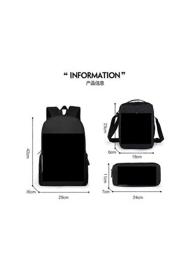 İlkokul Ve Ortaokul Öğrencileri İçin Üç Parçalı Okul Çantası Seti, Anime Sırt Çantası, Çocuklar İçin Okul Çantası, Kalem Kutusu, Öğle Yemeği Çantası Th