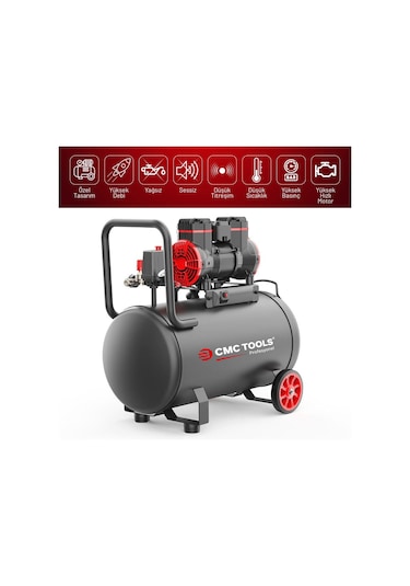 Cmc Cmc-0912 50 Litre Sessiz Yağsız Hava Kompresörü 2 Hp