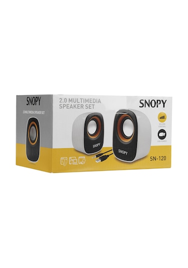 Snopy SN-120 USB Hoparlör Beyaz - Sarı