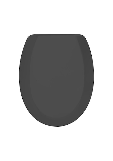 Rona Siyah Tisa Thermoplast Standart Klozet Kapağı (Üstten Monte)