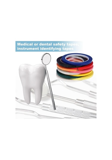 Yuntech01 10 Renkli Pet Malar Bandı Seti - Yangın Engelleme Ve Yalıtım Özelliği - Otomatik Yapışkan - 6mm X 66m - 10 Adet Çeşitli Renkler 10