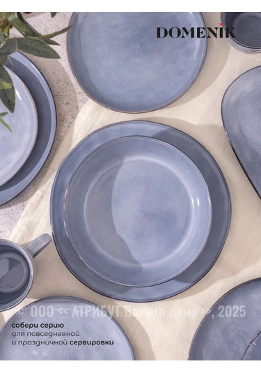 Domenik Toplamak Stone Skyline 26.3 Cm 2'li Yemek Tabağı Seti. 463420027 Açık Mavi