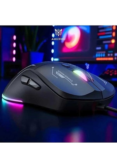 Besthome1 Onıkuma Kablolu Oyun Faresi 4 Dpı Rgb Aydınlatmalı 6 Tuş Win Mac Black Model -