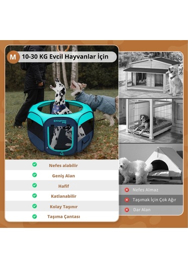 Kingcamp Pets Ancona L Portatif Köpek Çadırı Gri - Kahverengi