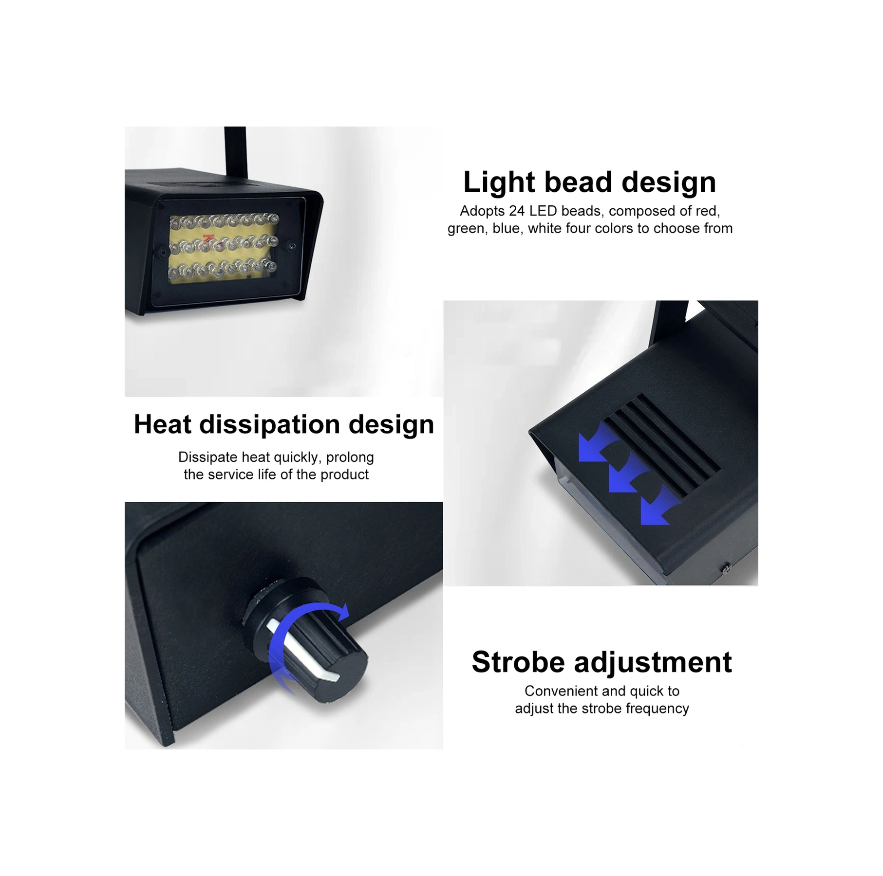 Youtek 24 Led Beyaz Işık Stroboskop - Ktv/bar Sahne Aydınlatması, 220v Avrupa Standartı Flaş Lambası