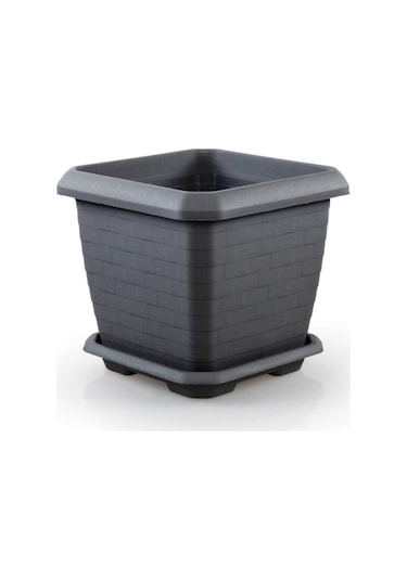 Ucuzzavm Hisar Kare Saksı 44 Lt Gri