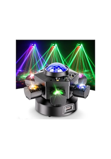 Dj Pro 6 Başlı Cree Led New Efektli 150 Watt Led Strobe Lazer Robot Işık