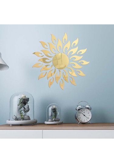 Springsun Gümüş Renkli 13'lü Plastik Ayna Duvar Sticker Seti - Hafif, Kolay Kurulum, Ev Dekorasyonu, Çerçevesiz Ayna贴片 Altın