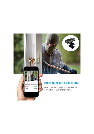 Samdoo Kablosuz Wifi Kamera, İkiz Kamera Gözü İle Gece Görüşü, Hareket Algılama, Uzak Erişim App, Tf Kart Desteği Kart Yok