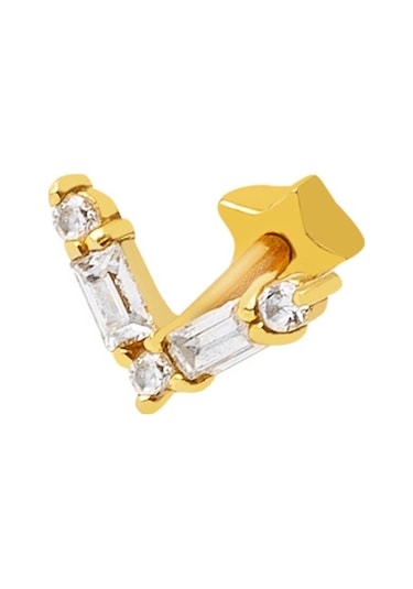 Bilezikci  14 Ayar Altın Tragus Piercing Küpe Kphsy14k22488 Sarı
