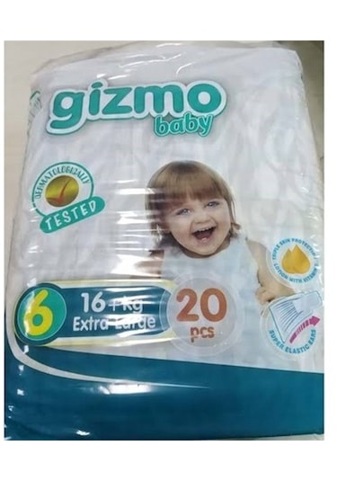 Gizmo Baby Bebek Bezi 6 Numara Extra Large 20 Adet