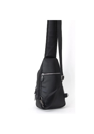 Tuldar Yıkama Deri Usb Ve Kulaklık Çıkışlı Çapraz Göğüs Bel Ve Omuz Çantası Tul037 Siyah