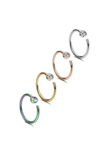 Novahub Rose Gold Burun Halkası Şık Cilt Dostu Çok Renkli Delici Olmayan Burun Halkası Rose Gold Rose Gold