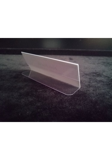 10 Ad Şeffaf Plastik Etiketlik İsimlik 8x3 Cm Kartvizitlik Ayaklı