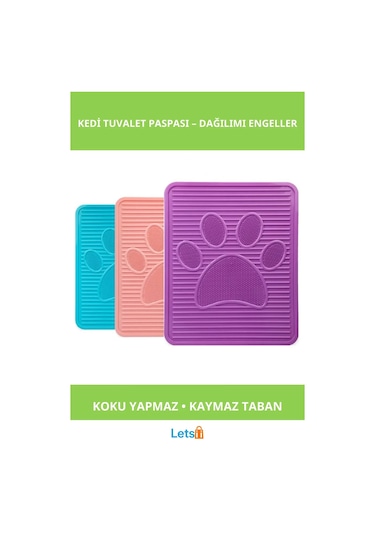 Kaliteli Plastik Kedi Tuvalet Paspası 51,5 X 42,5 Cm Koku Yapmaz