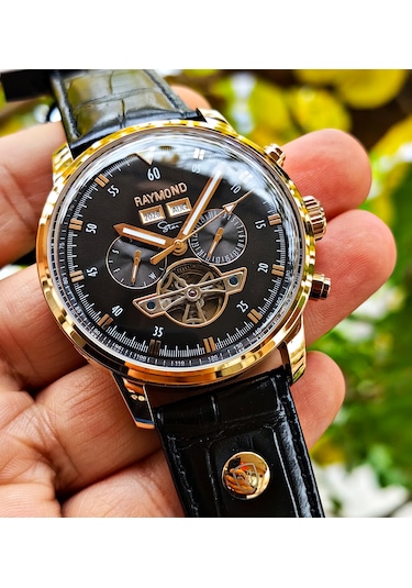 Raymond Star Seri Otomatik Erkek Kol Saati Rose Gold