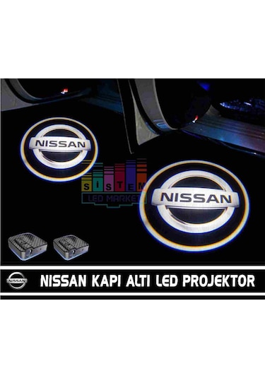 Nissan Araçlar İçin Pilli Yapıştırmalı Kapı Altı Led Logo N11.2570
