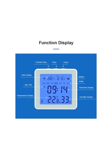 Besthome1 Akıllı Wifi Sıcaklık-nem Sensörü - Tuya Kontrol, Lcd Ekran, Yüksek Hassasiyet, Değiştirilebilir Sensör