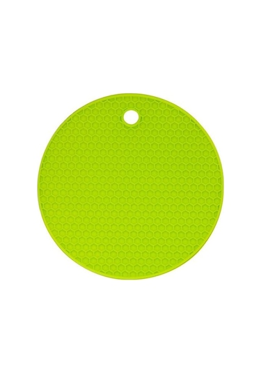 Yeşil Yuvarlak Yalıtım Silikon Mat Kaymaz Isıya Dayanıklı Anti-haşlanma Petek Mikrodalga Fırın Mat Pot Tutucu Kalınlaşmak Bardak Yeşil