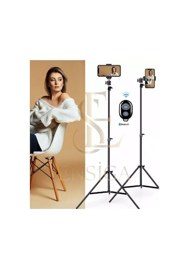 Kumandalı Tripod 2.1 Mt Telefon Ring Light Tutucu Lamba Işık Ayağı