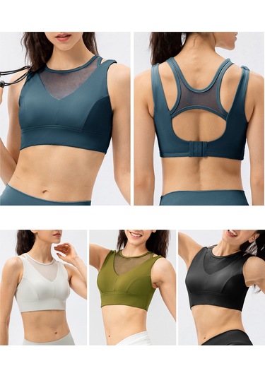 Kosona Kadınlar İçin Spor Büstiyesi - Özel Tasarım Açık Örgü - Çıkarılabilir Pad - Arka Kanca - Yoga Ve Spor Aktivitesi İçin - Siyah - Avrupa Beden 6/m SiYAH