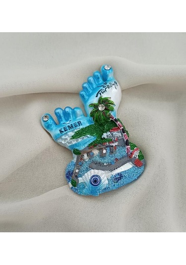 Magnet Ayak Parmak Palmiye Nazar Göz Boncuk Taşlı Mıknatıslı Buzdolabı Süsü