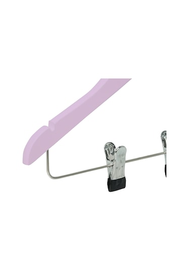 Nyn Ahşap KS/ÇM 3-7 Yaş Mandallı Çocuk Askısı Pembe Renk 4 Adet Pembe