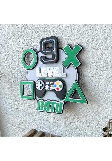 Video Game Temalı Erkek Çocuk Doğum Günü İsme Özel 3d Pasta Parti Süsü Cake Topper Çocuk