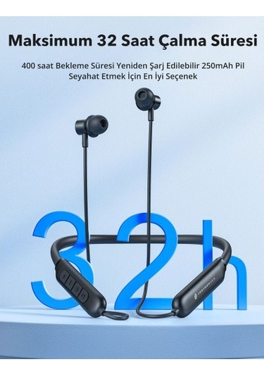 Enc Mikrofonlu Mıknatıslı Boyun Askılı Bluetooth Kulaklık Ipx5 5.2 Bt Tdrtr