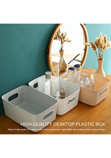 Monyee Küçük Boy Gri Pp Malzeme Ev Ofis Çeşitli Eşya Saklama Sepeti Taşınabilir Kollü Yığılabilir Organizer Gri