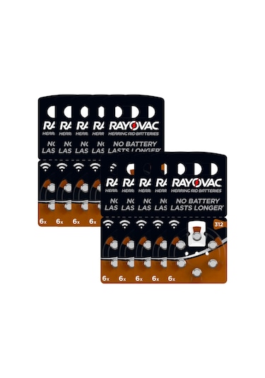 Rayovac Hearing Aid Batteries 312 Numara Blister İşitme Cihaz Pili 6 x 10'lu