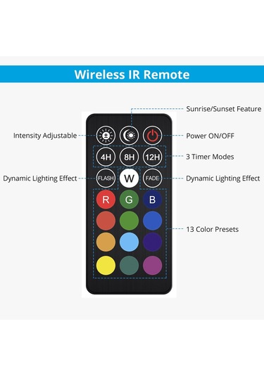 L6604mc-3 Uzaktan Kumanda Rgb Akvaryum Işık Tropikal Balık Mercan Multicolor Diğer